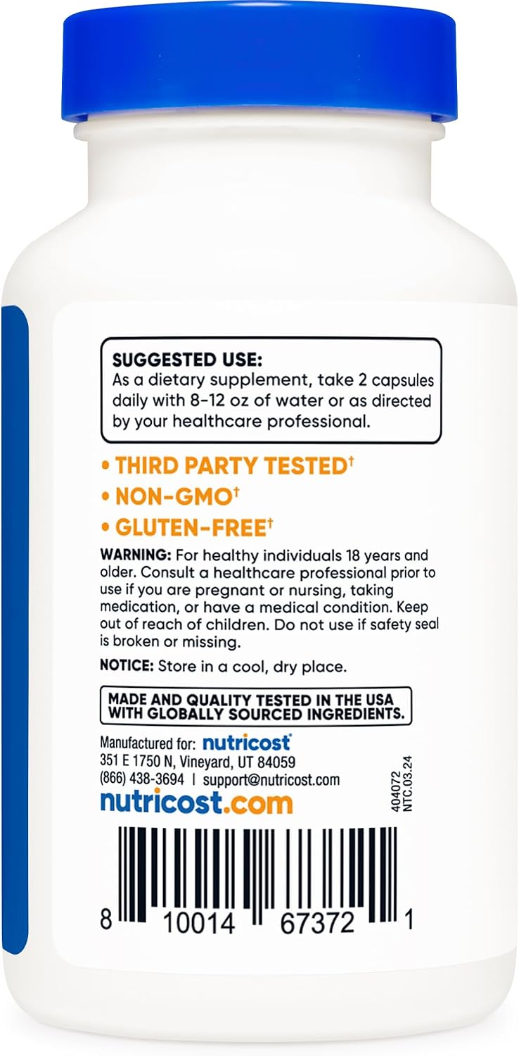 Nutricost Cissus Quadrangularis 1200 mg - 120 Capsules (60 Servings) - görsel 4