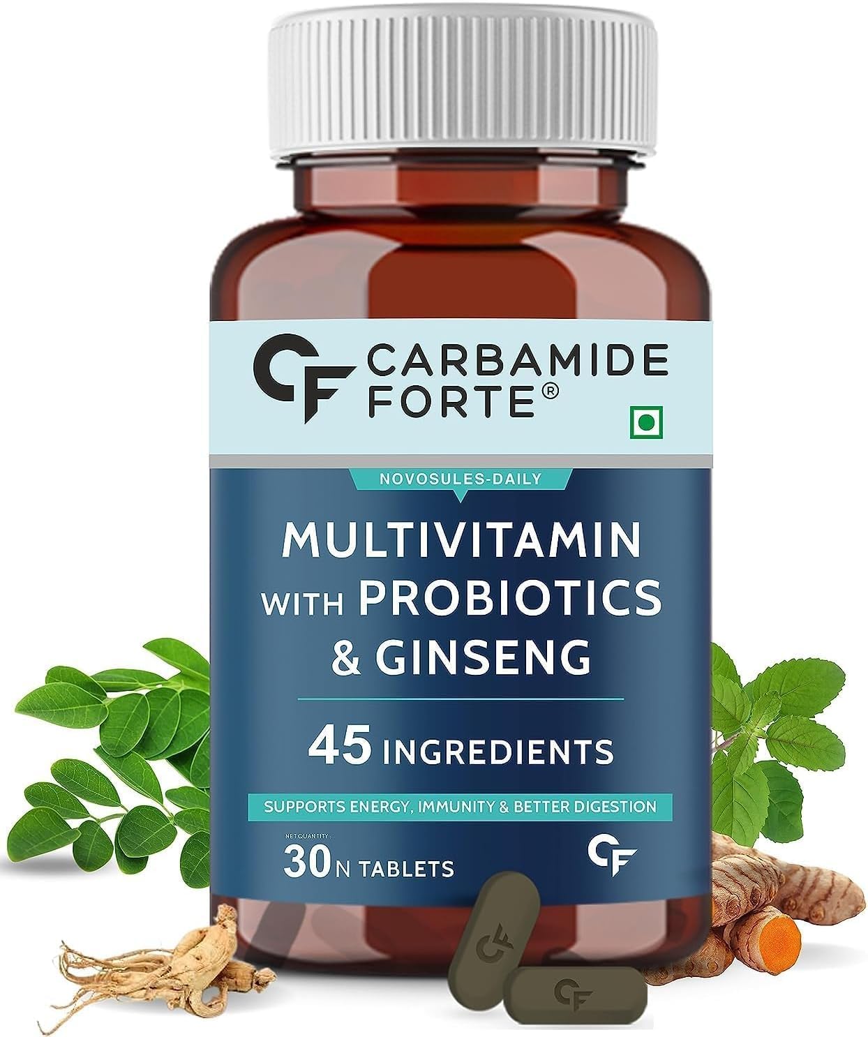 Generic Multivitamin Tablets for Men and Women with Probiotics - 30 Veg Tablets - görsel 1