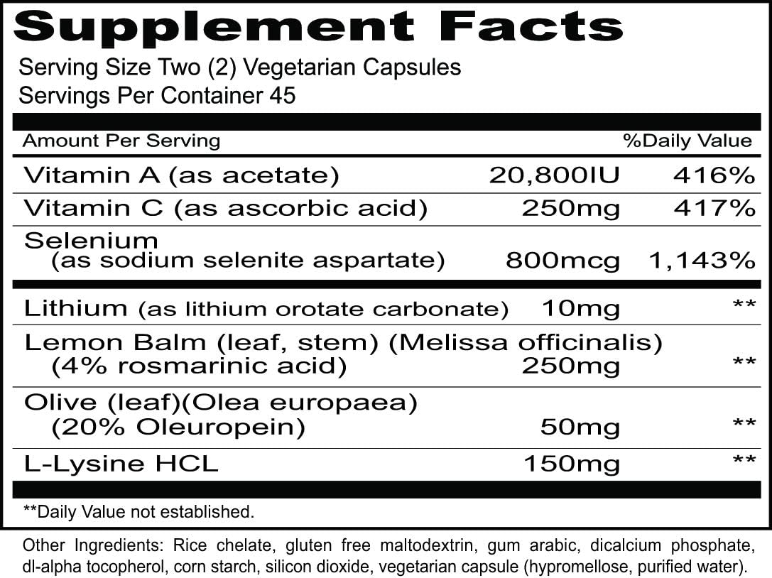 Priority One Vitamins H2PLX - Specialised Immune Support Formula with Lithium, Melissa Extract, and Other Critical Supportive Nutrients, 90 Vegetarian Capsules - görsel 2