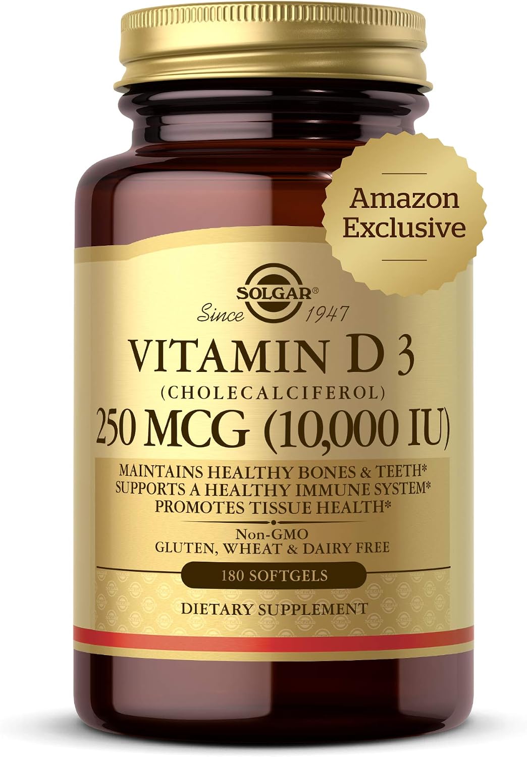 Solgar Vitamin D3 10000 IU Softgels - 180 Count - görsel 1