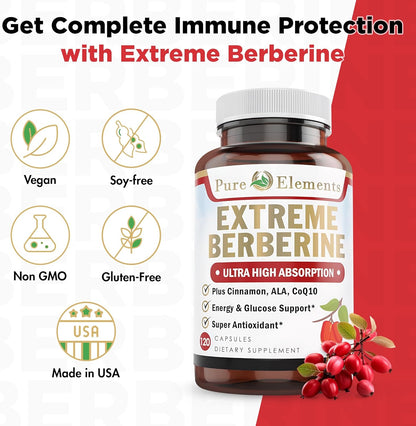 Berberine 500mg Complex – Blood Sugar Support with ALA, CoQ10, Turmeric, Cinnamon & Herbs (60 Capsules)