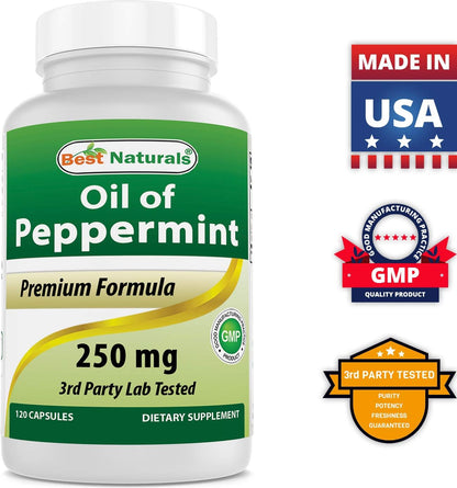 Best Naturals Peppermint Oil 250 mg - 120 Capsules (Pack of 3)