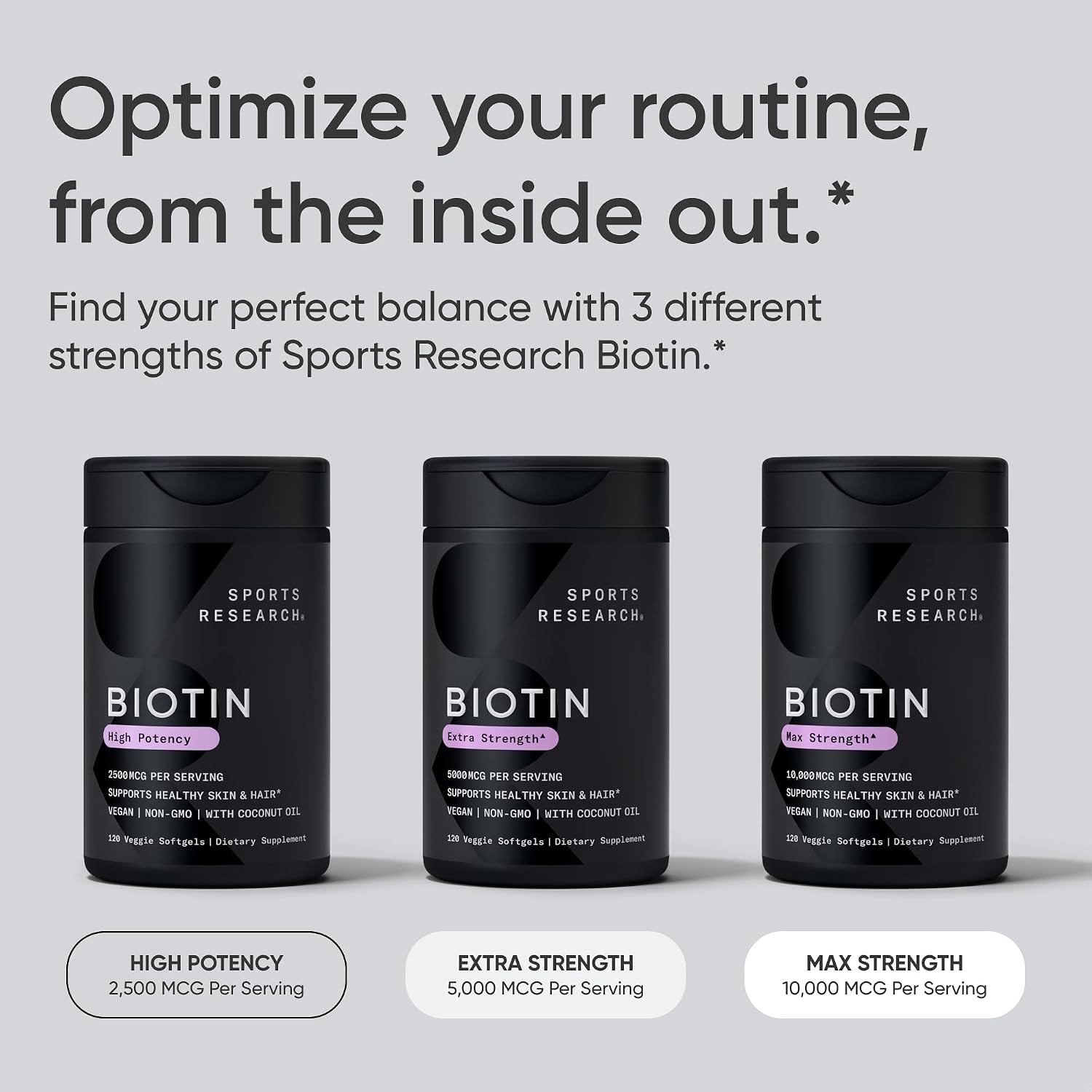 Sports Research® Biotin 5000mcg with Organic Coconut Oil - Vegan, Non-GMO, 120 Softgels - görsel 7