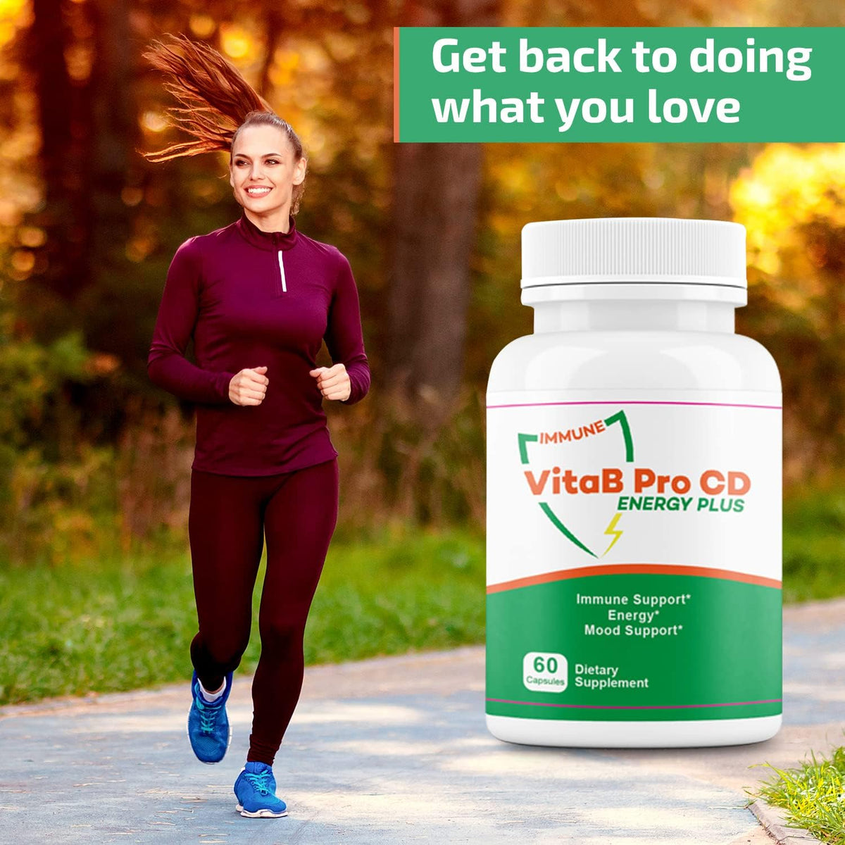 VitaB Pro CD Energy Plus - 6-in-1 Natural Energy & Immune Booster, Mood Balance - görsel 8