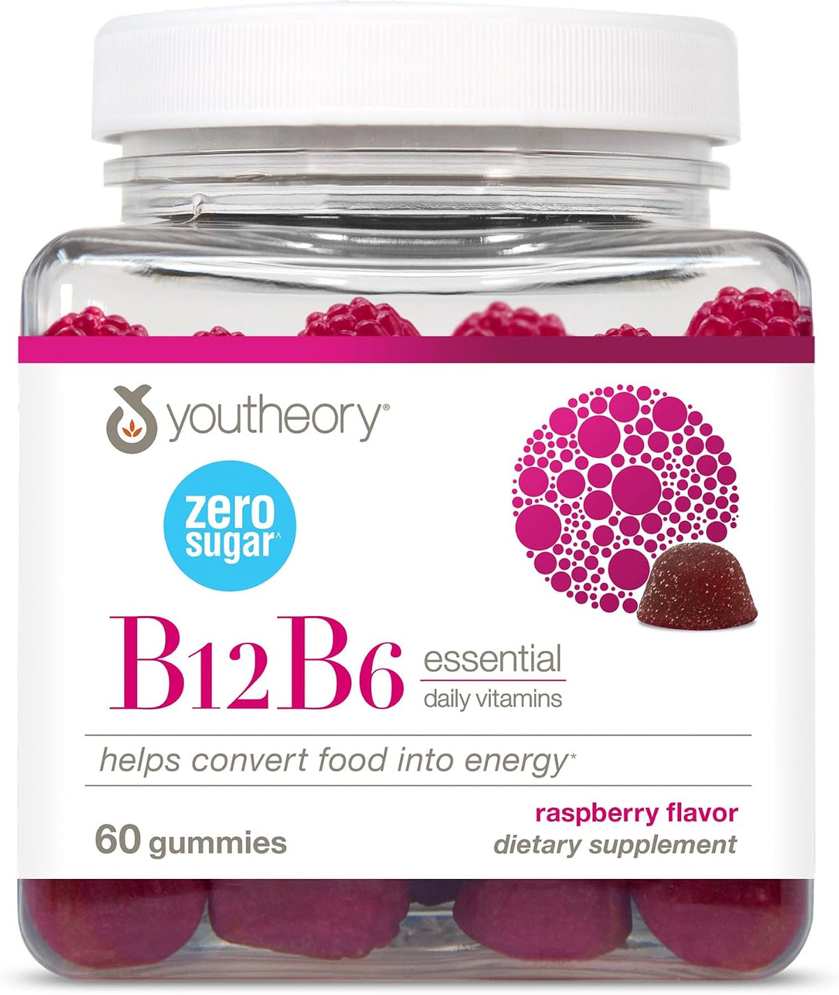 Youtheory Vitamin B12 B6, Daily Energy and Nervous System Support Supplement, Liquid Raspberry Flavour, 12 – 1 oz Single Serving Packets - görsel 10