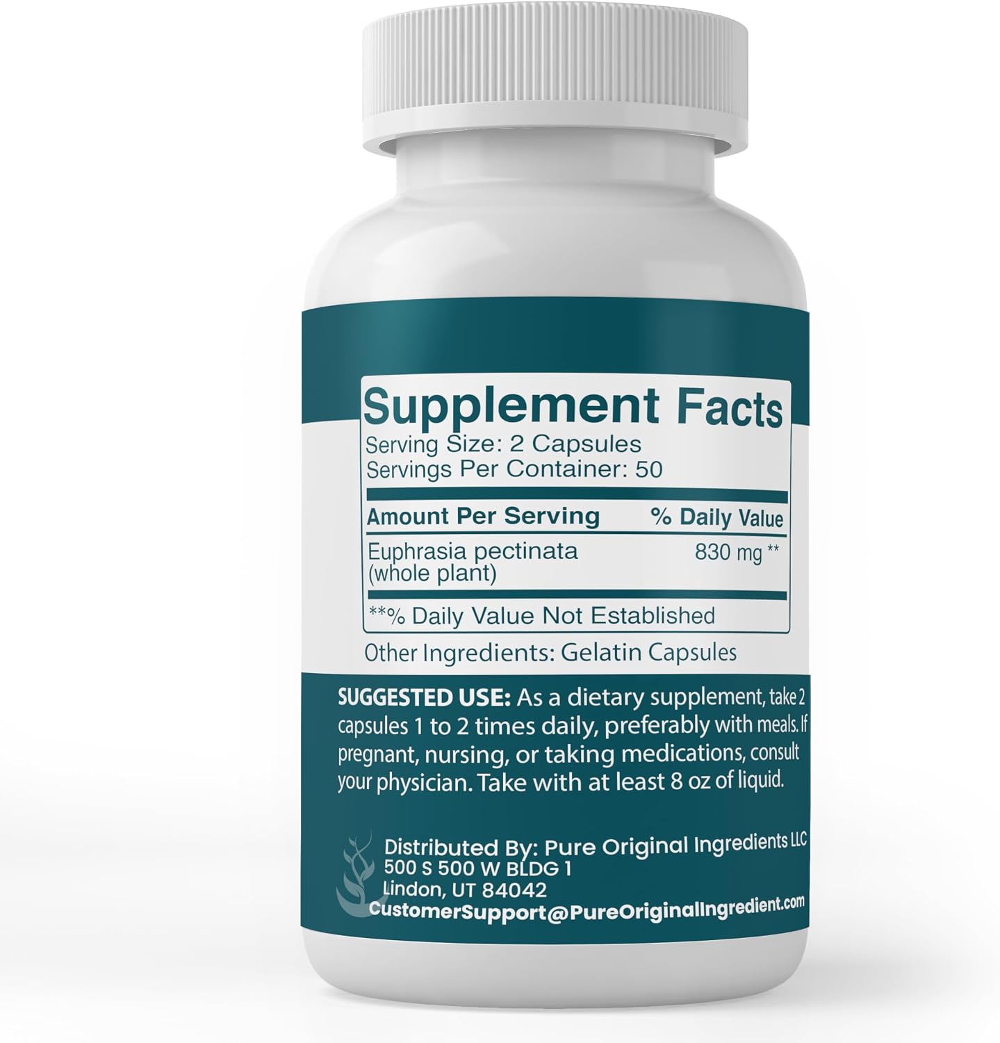 Pure Original Ingredients Eyebright, (100 Capsules) Always Pure, No Additives Or Fillers, Lab Verified - görsel 2