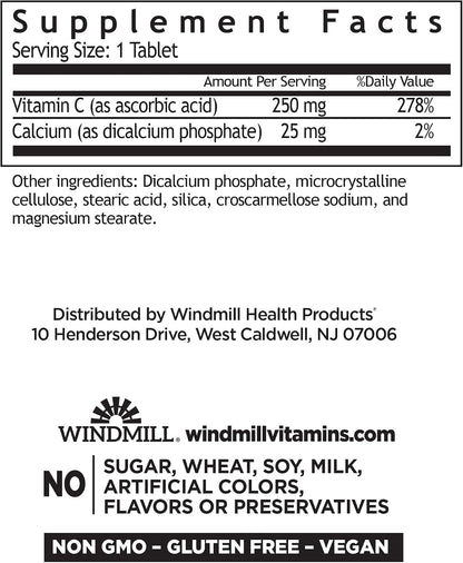 Vitamin C 250 mg Tablets – 100 Tablets by Windmill