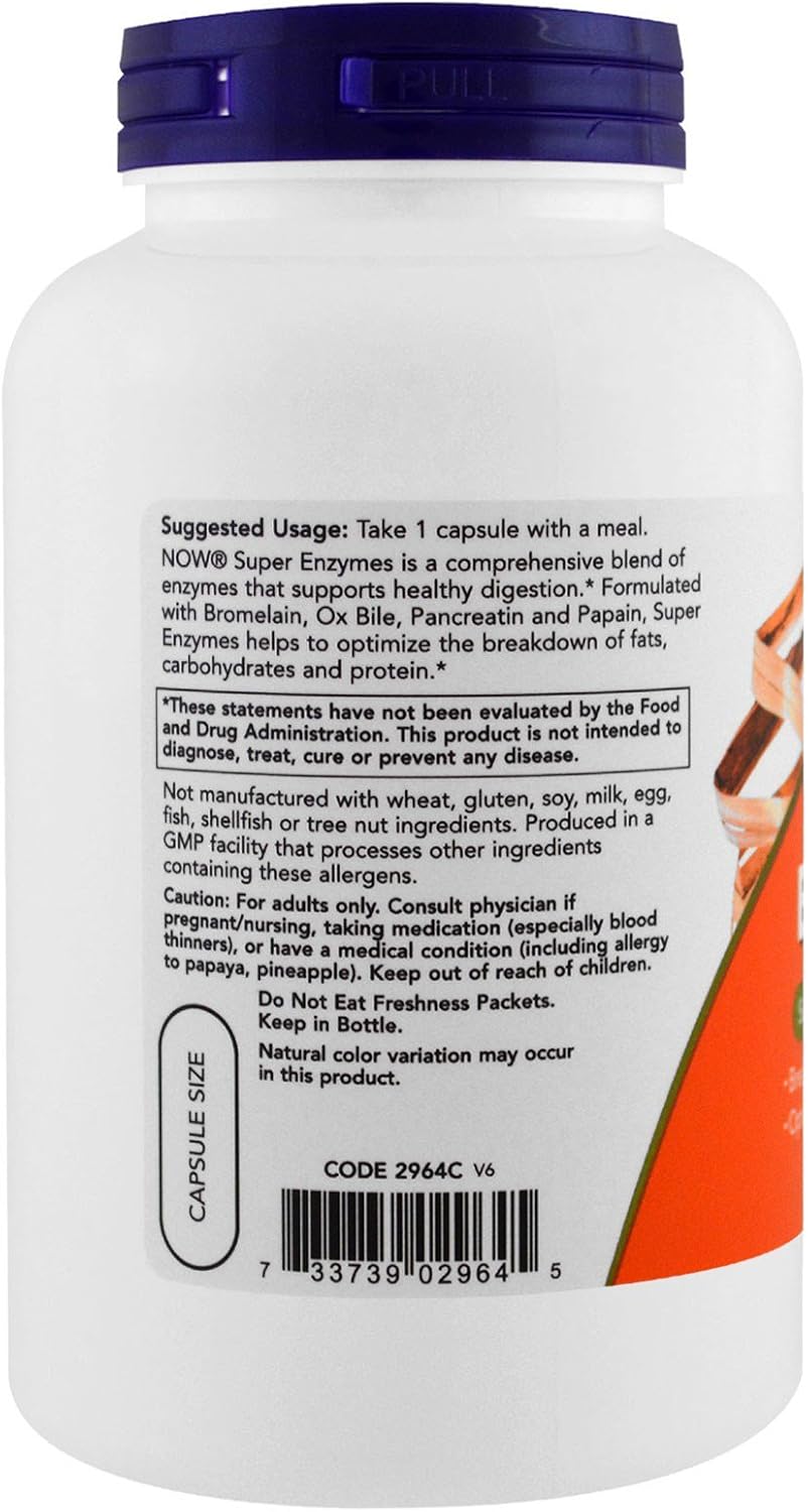 NOW Foods Super Enzymes, 180 Capsules (Pack of 2) - görsel 3