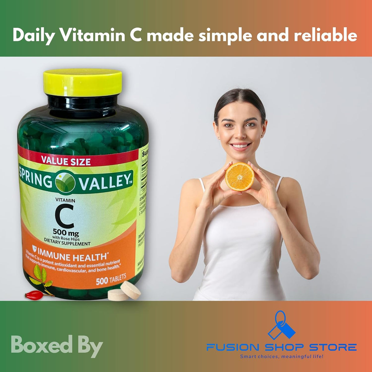 Vitamin C 500 mg with Rose Hips, 500 Tablets - görsel 3
