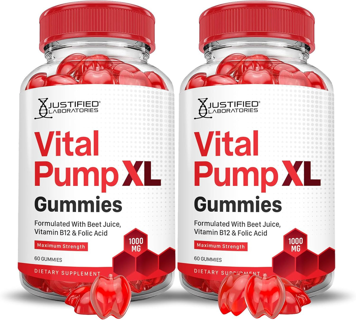 Justified Laboratories Vital Pump XL Performance Gummies (2 Pack) - 120 Gummies - görsel 1