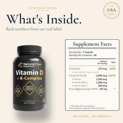 Natural Flow Vitamin D3 with K2 Complex