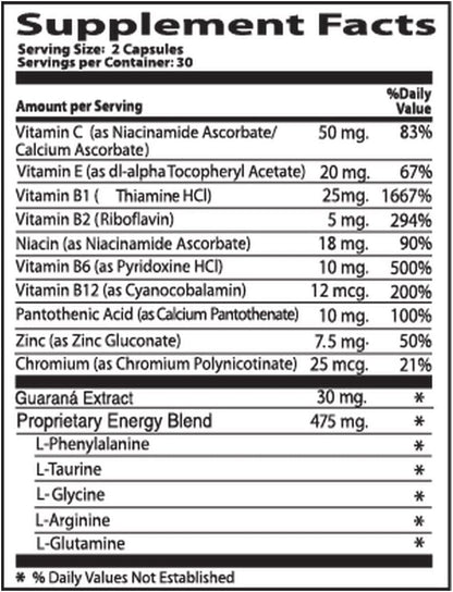 Neurobion Energy + High Potency Food Supplement with B1, B6, B12, Zinc & Amino Acids
