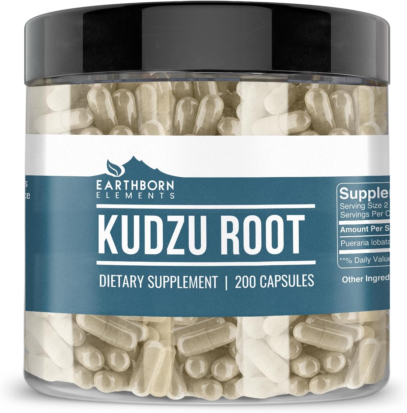 Earthborn Elements Kudzu Root 200 Capsules, Pure & Undiluted, No Additives - görsel 1