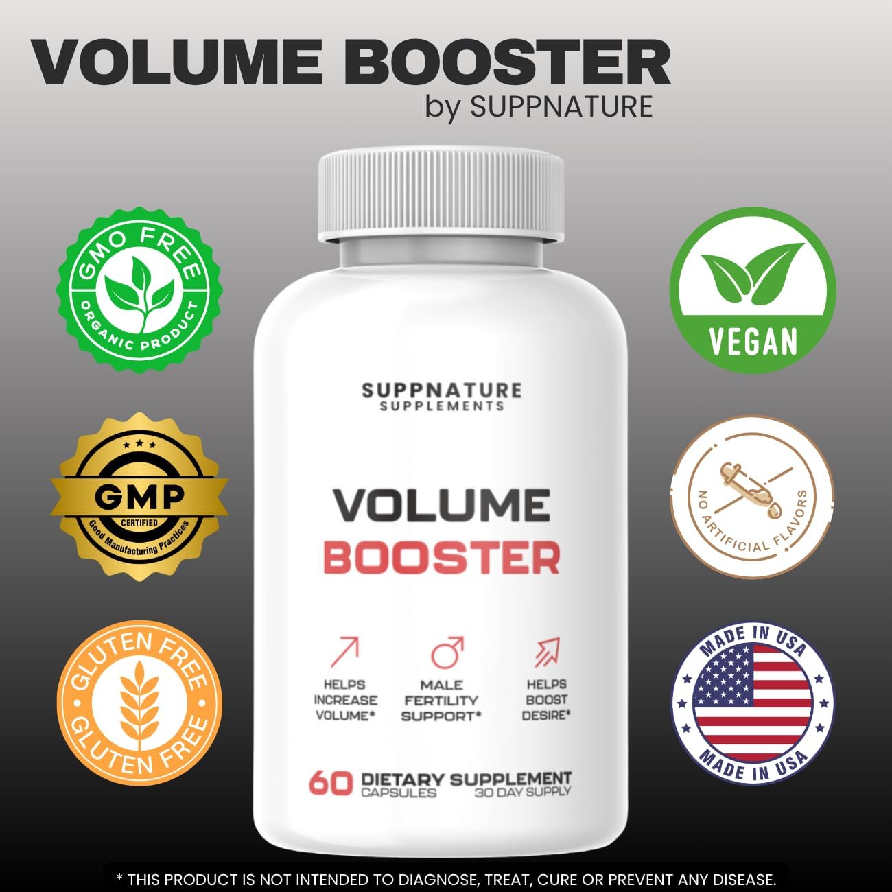 Volume Booster Pills Male Support Advanced Formula, Volume Booster for Men Dietary Supplement, 60 Tablets - görsel 7