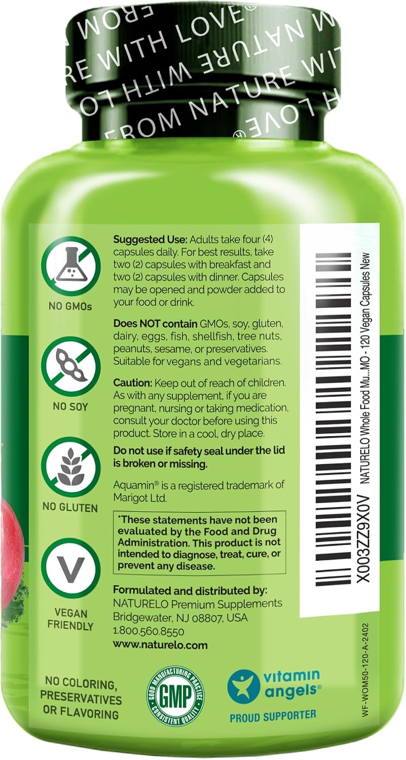 NATURELO Whole Food Multivitamin for Women Over 50 (Iron Free) - 120 Vegan Capsules - görsel 6
