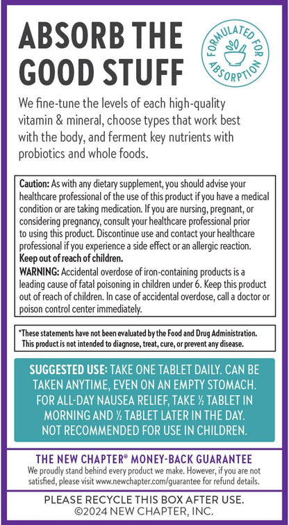 New Chapter Antenatal Vitamins, One Daily Prenatal Multivitamin with Methylfolate + Choline for Healthy Mother & Baby, Gluten-free & Non-GMO, 90 Count