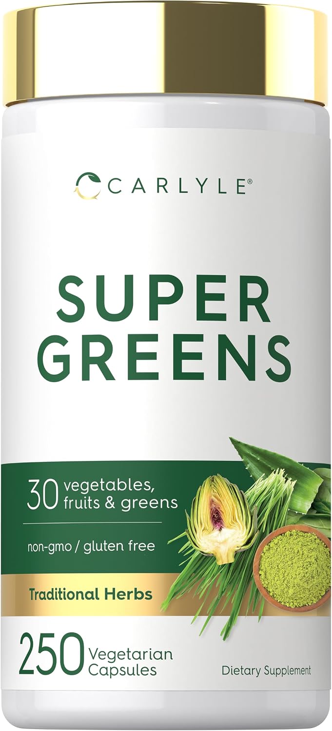 Carlyle Super Greens Capsules - 30 Fruits & Vegetables Blend (250 Count) - görsel 1