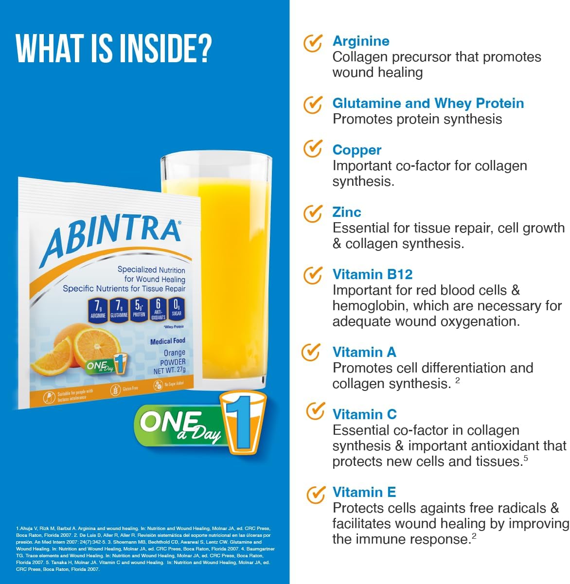 ABINTRA Specialised Nutrition for Wound Healing, L-Arginine, Orange Flavour, 6 Packets - görsel 3