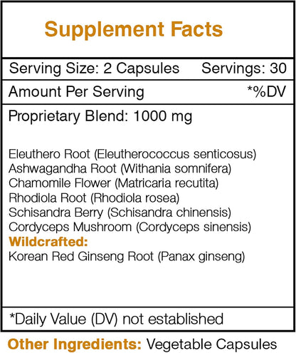 Secrets of the Tribe Desert Serenity – Adaptogen Herbal Supplement for Stress Management (60 Capsules)