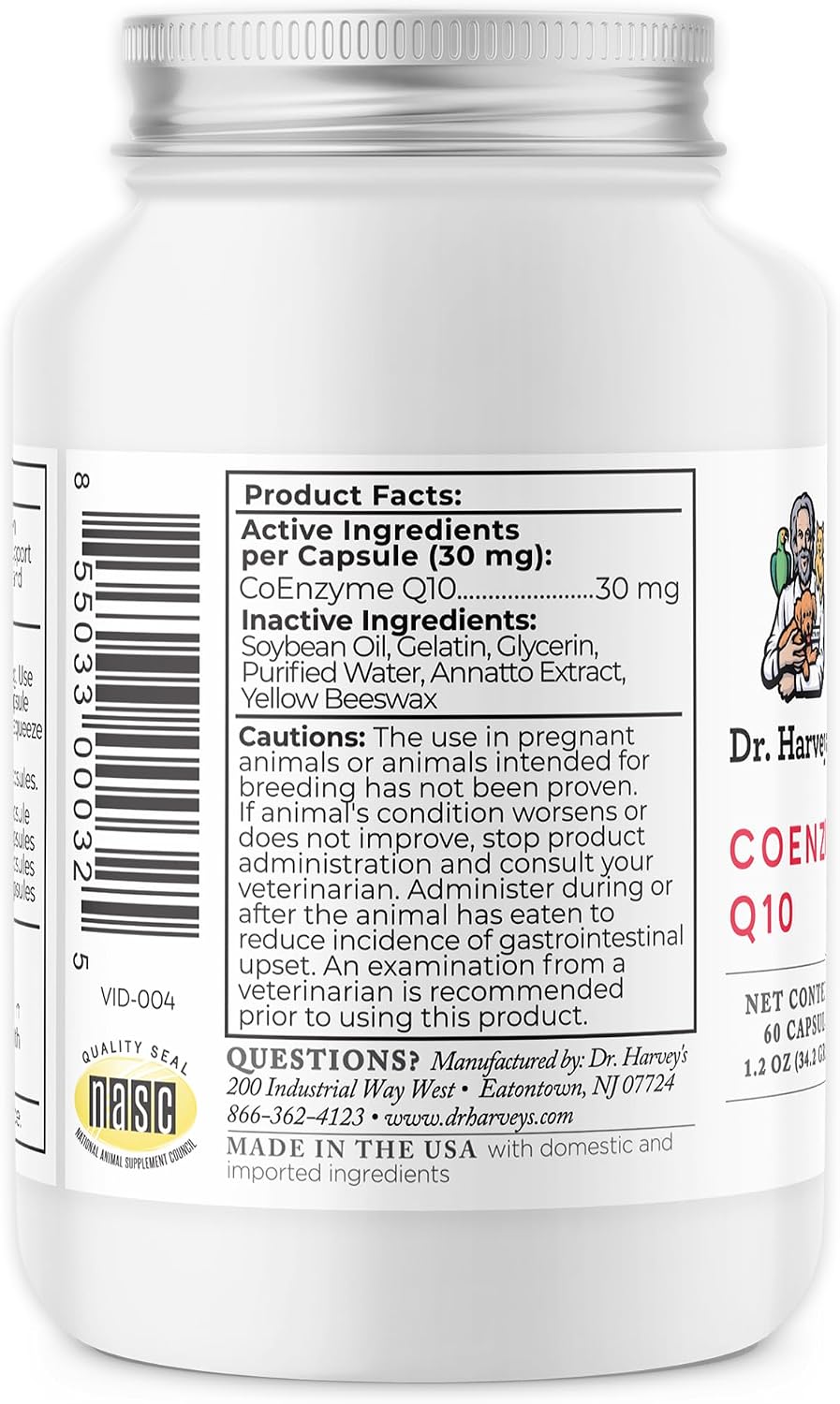 Dr. Harvey's Coenzyme Q10 - Heart & Cardiovascular Support Supplements for Dogs, 60 Capsules - görsel 7
