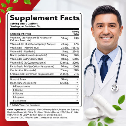 Neurobion Energy B-Complex Capsules – 60 Capsules