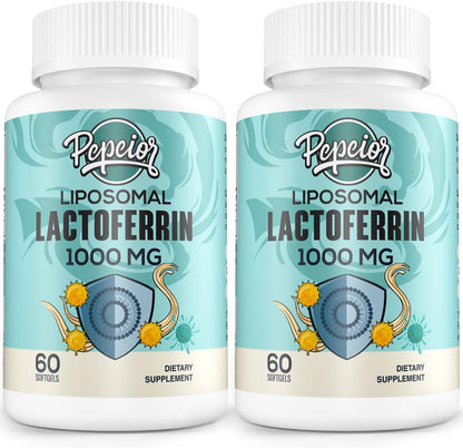 Pepeior Liposomal Lactoferrin 1000 mg – Enhanced Absorption for Iron Metabolism & Immune Support, 60 Softgels (3 Bottles)