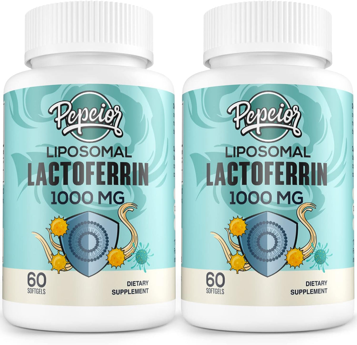 Liposomal Bovine Lactoferrin 1000 mg – for Iron Absorption & Immune Function, 60 Softgels (2 Bottles) - görsel 1