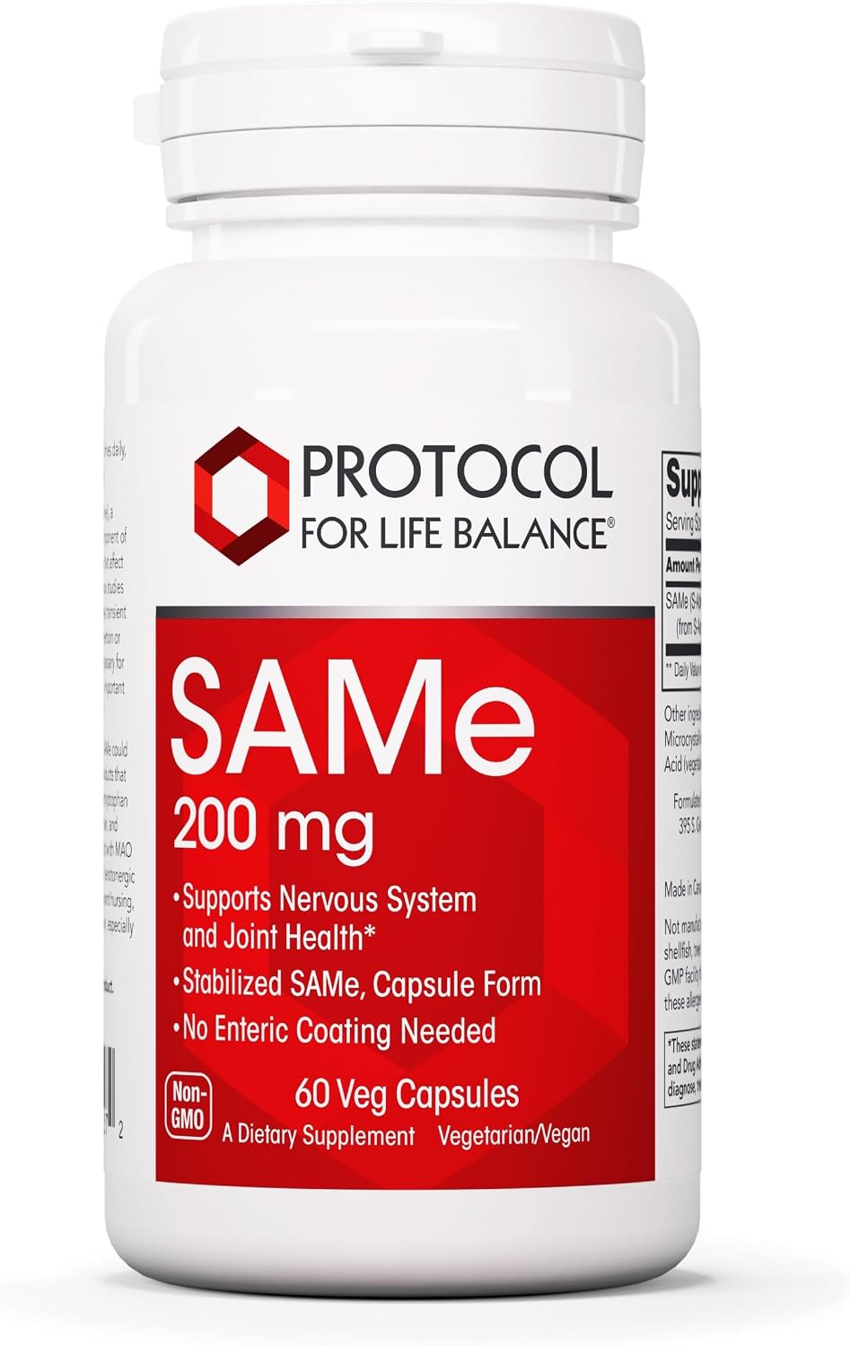 Protocol for Life Balance SAM-e 200mg - Brain Support and Joint Supplement - 60 Veg Caps - görsel 1