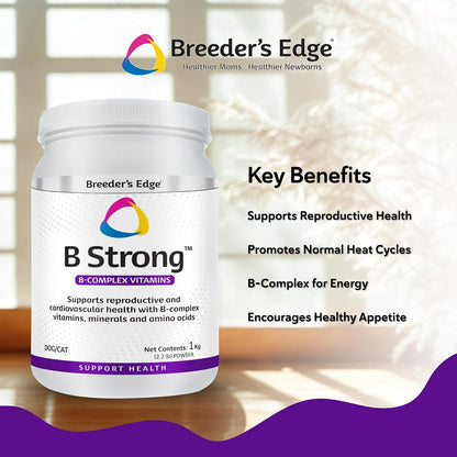 Breeder’s Edge B Strong Powder, B Complex Vitamin Supplement for Dogs and Cats, 1kg