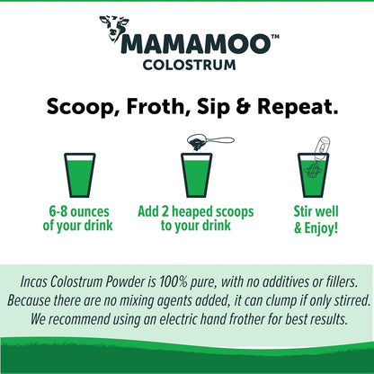 MamaMoo™ Colostrum Powder - Grass Fed, Non-GMO, 60 Servings (Unflavoured)