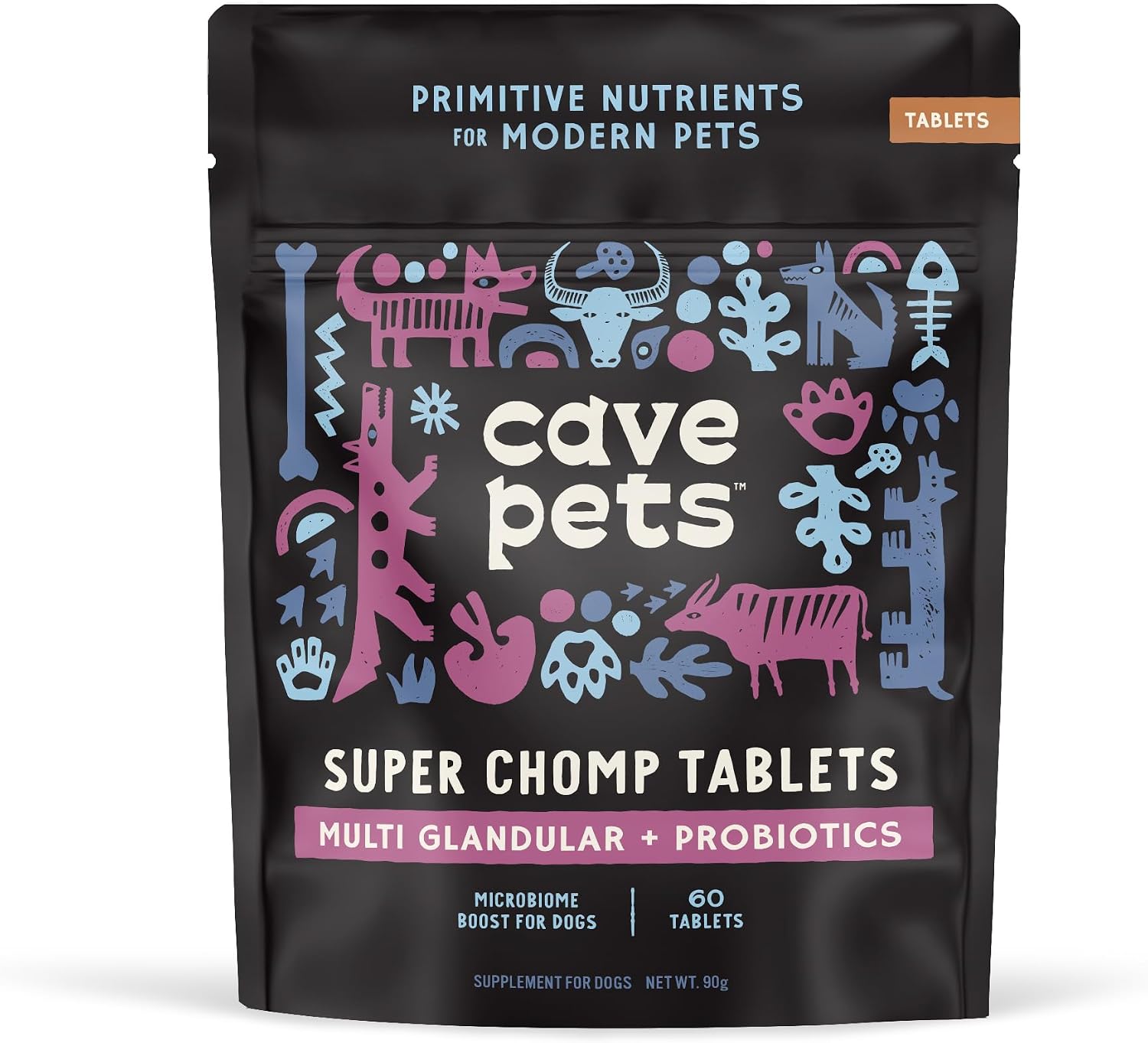 Super Chomp Tablets, Dog Probiotic Supplement for Digestive Health, Multi-Glandular & Probiotics, 60 Tablets - görsel 1