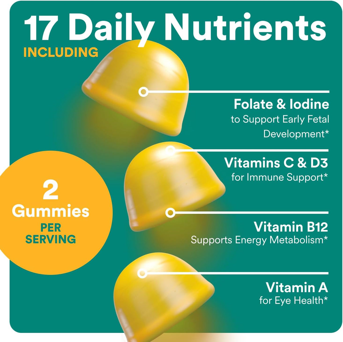 SmartyPants Prenatal Vitamin Gummies – 60 Gummies (30-Day Supply) - görsel 4