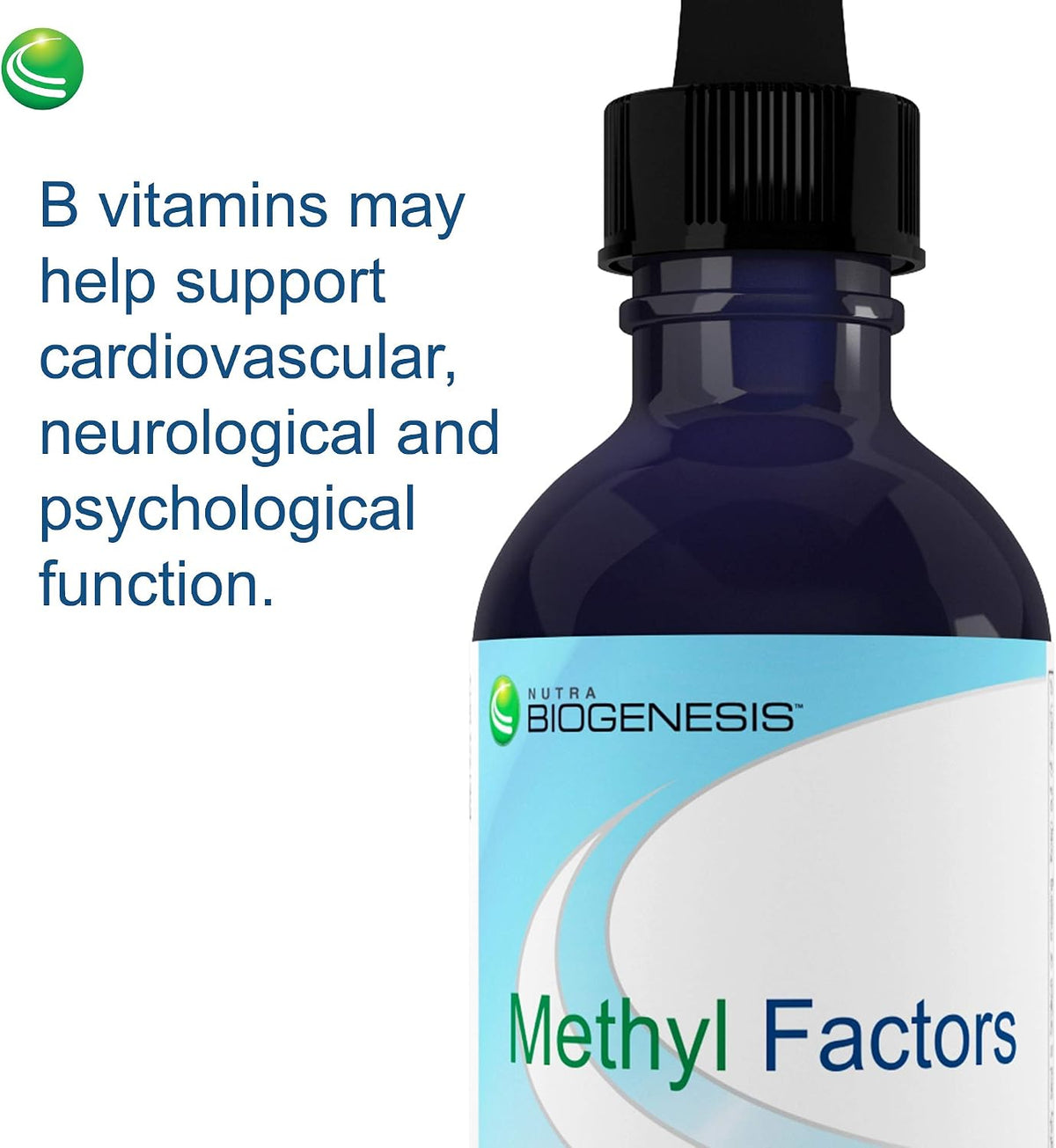 Nutra BioGenesis Methyl Factors - Vitamin B12 Drops with Methylfolate, Sublingual Liquid, Sugar-Free Cherry Flavour, 2 Fl Oz - görsel 6