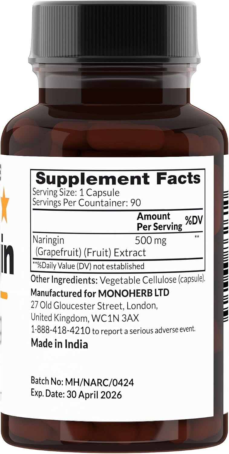 MONOHERB Naringin 500 mg - 90 Veg Capsules - 90 Servings - görsel 2