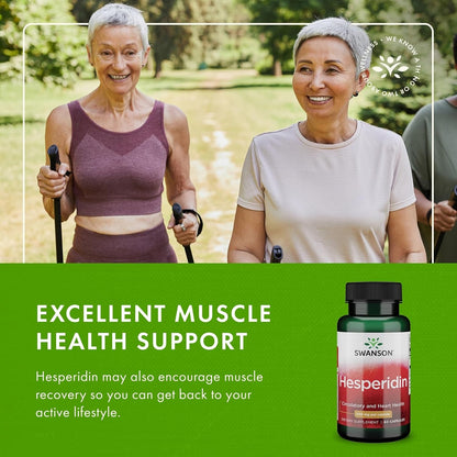 Swanson Hesperidin - Citrus-Derived - Cardiovascular & Heart Health Support - Contributes to Muscle Recovery - Features Antioxidant Properties - Gluten-free & Non-GMO - 60 Capsules (2 Pack)