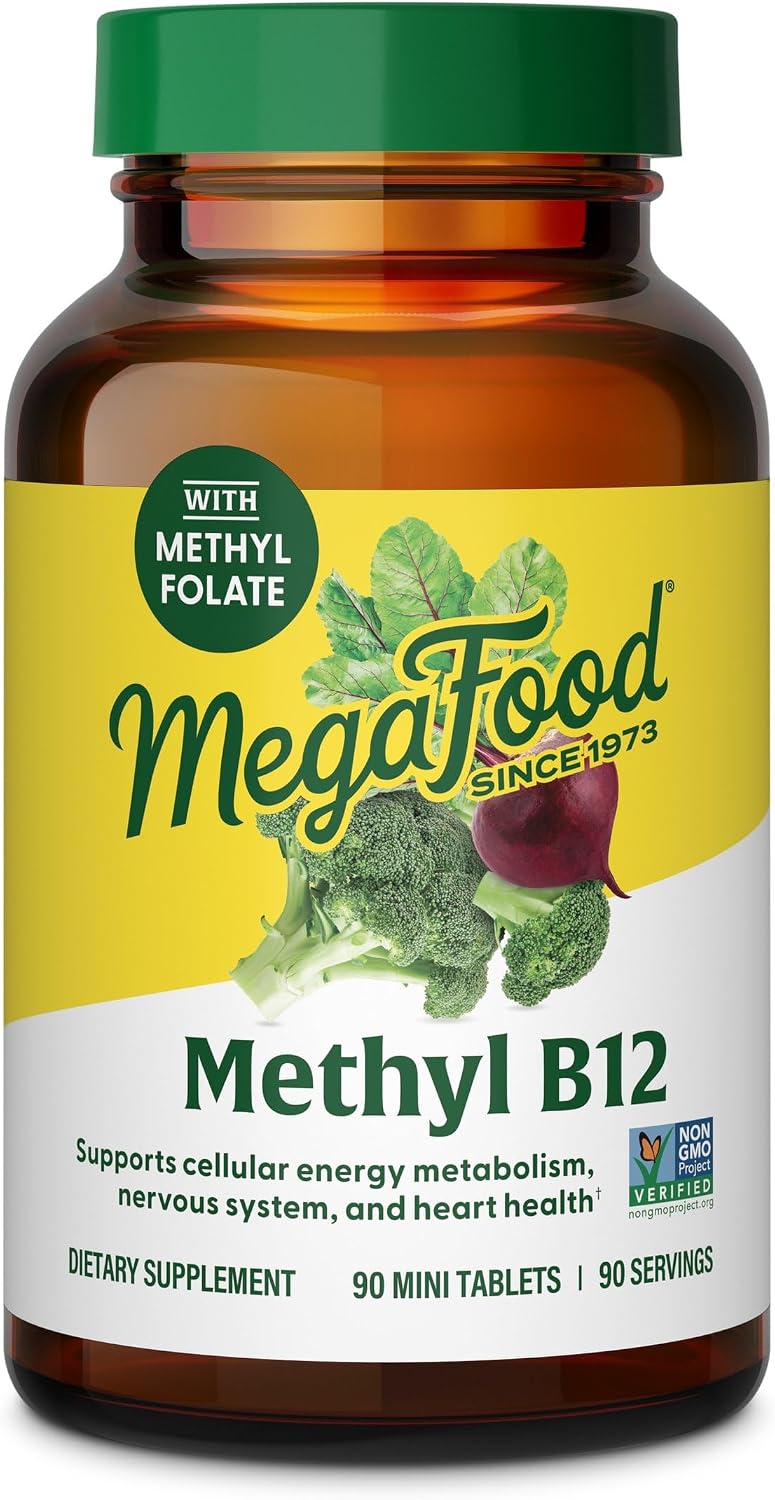 MegaFood Methyl B12 - Vegan - Methyl Folate, Vitamin B12 & B6 - 90 Tablets - görsel 1