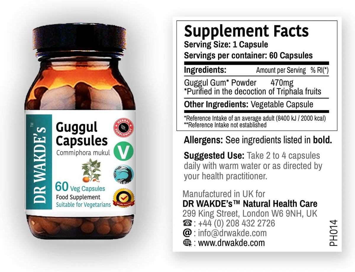 DR WAKDE'S Guggul Capsules (Mukul Myrrh) - 60 Vegan Capsules - görsel 1