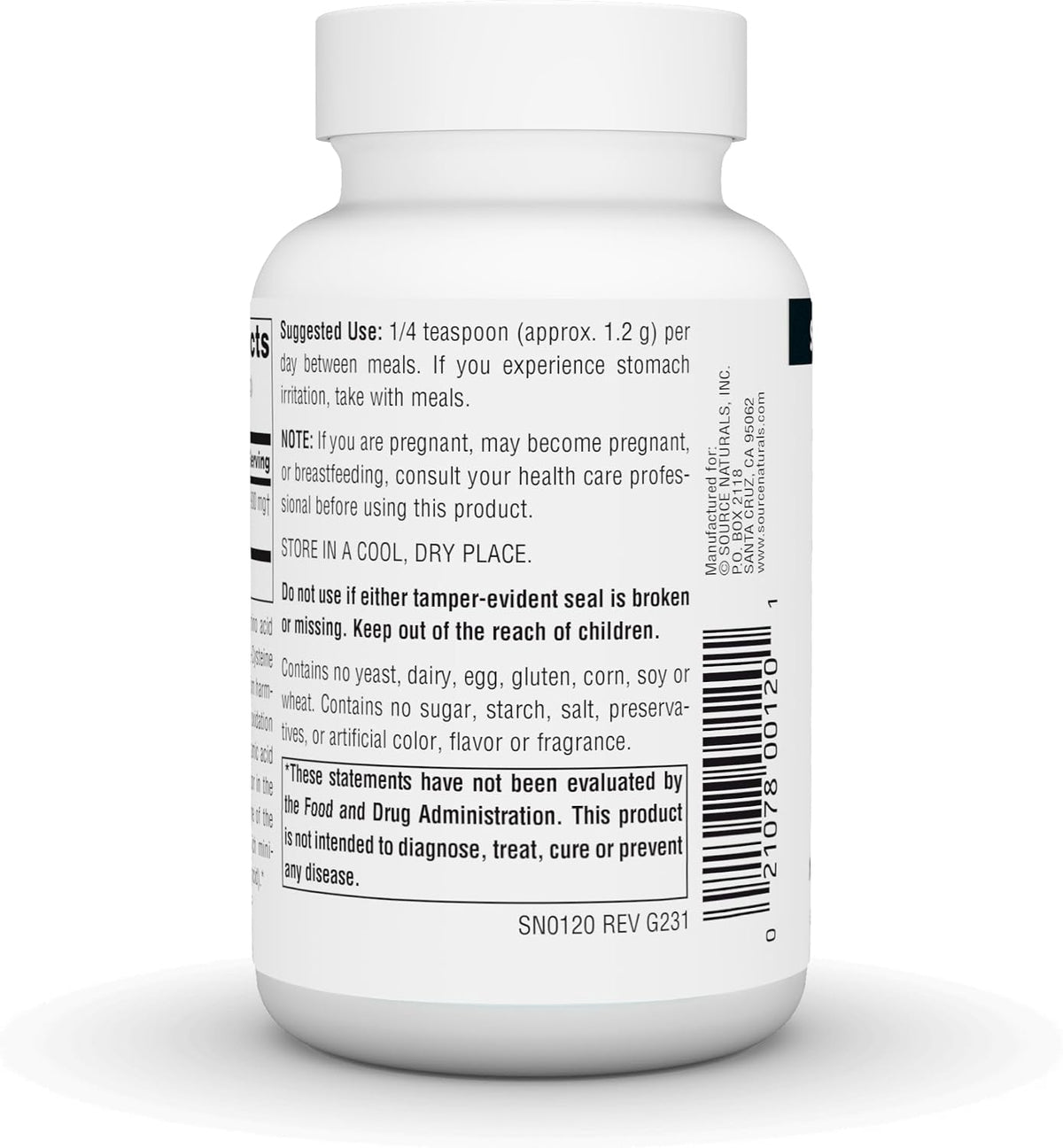 Source Naturals L-Cysteine Free-Form Powder - 100 Grams - görsel 3