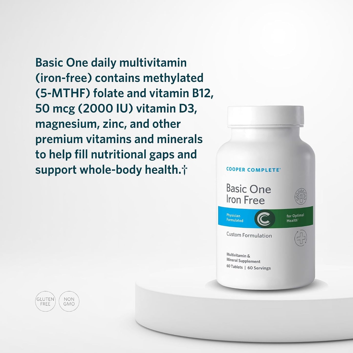 Cooper Complete Basic One Multivitamin Iron Free + Omega-3, 60 Day Supply - görsel 8