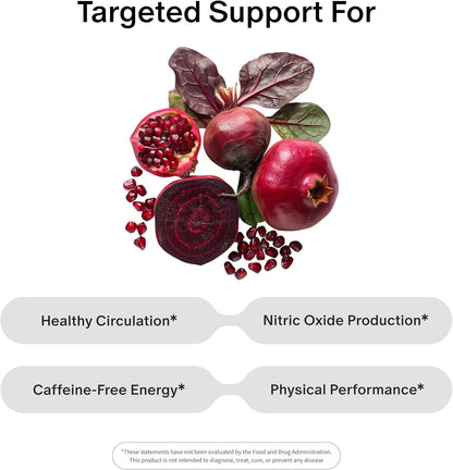 Snap Supplements Organic Beetroot Powder Nitric Oxide Supplement with Pomegranate & Red Spinach, Mixed Berry, 30 Servings