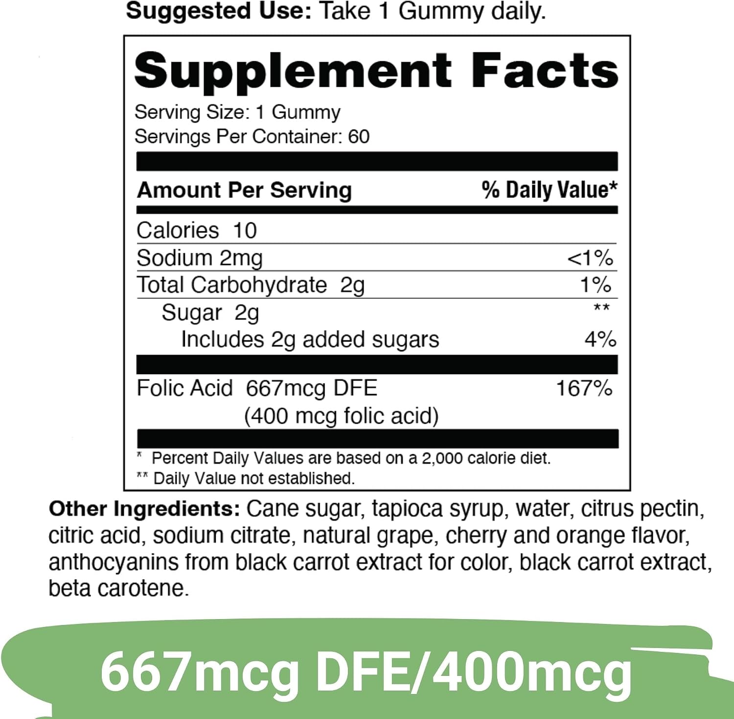 Yuve Prenatal Gummies – Folic Acid 667 mcg DFE – Vegan & Natural – 60 Count - görsel 2
