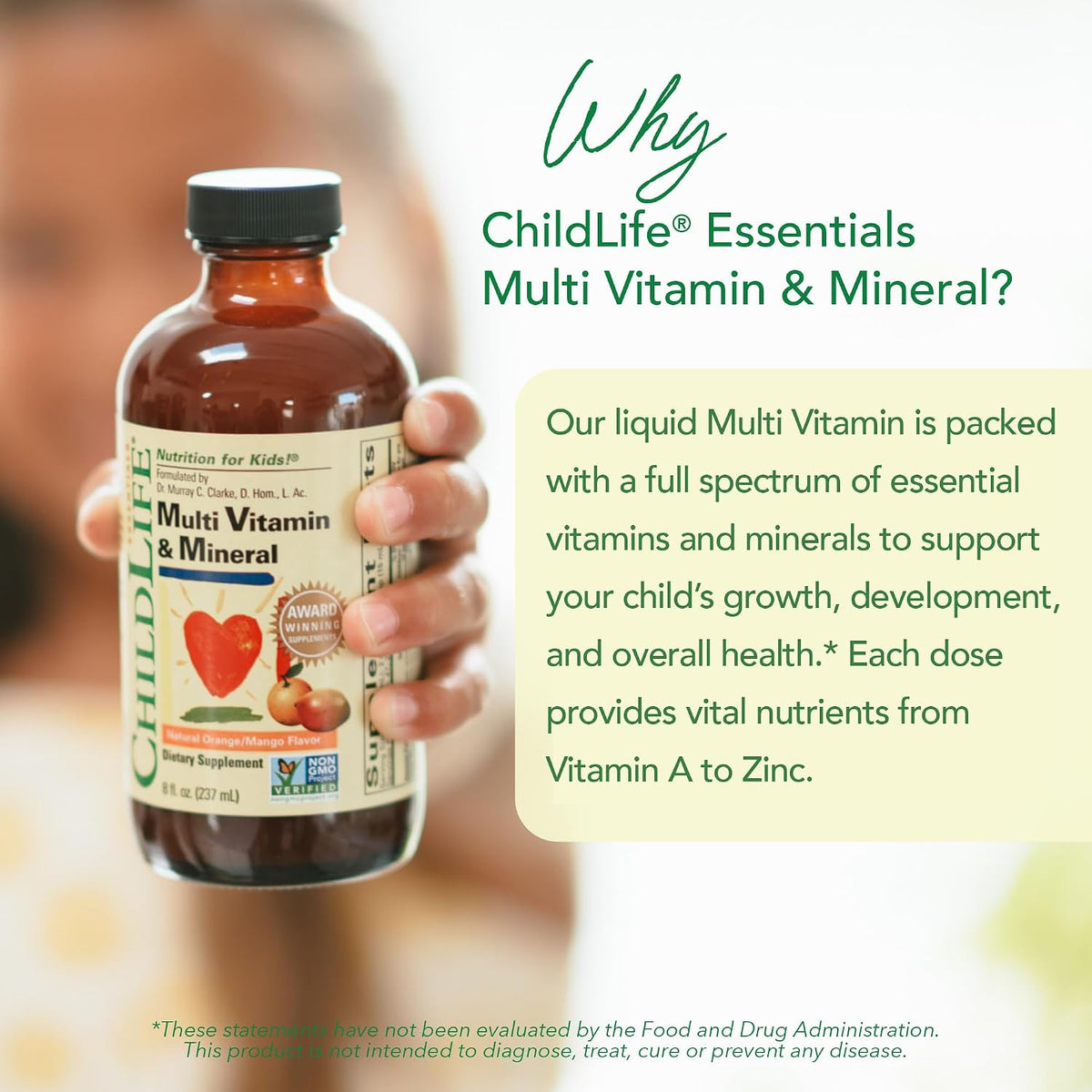 CHILDLIFE ESSENTIALS Kids Multivitamin & Mineral - Liquid Multivitamin for Children, Natural Orange & Mango Flavour, 237 ml (Pack of 2) - görsel 3
