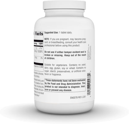 Source Naturals Pantothenic Acid 500mg – Vitamin B-5 Supplement, 200 Vegetarian Tablets