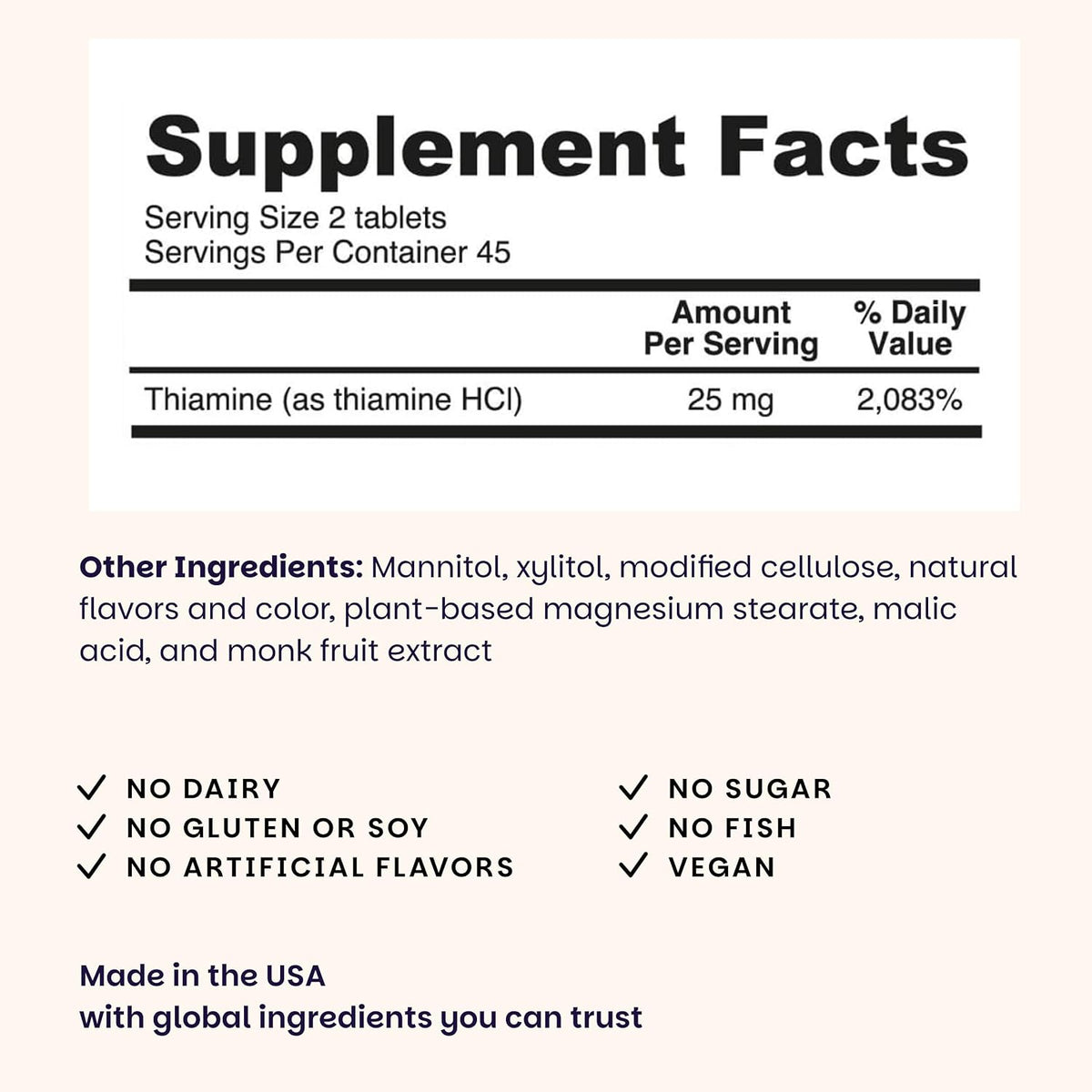 EZ Melts Dissolvable Vitamin B1 25 mg - Thiamin Supplement for Energy, Stress & Cellular Support - No Artificial Flavours - Non-GMO & Vegan - Cherry Burst - 90 Dissolvable Tablets (45 Servings) - görsel 3