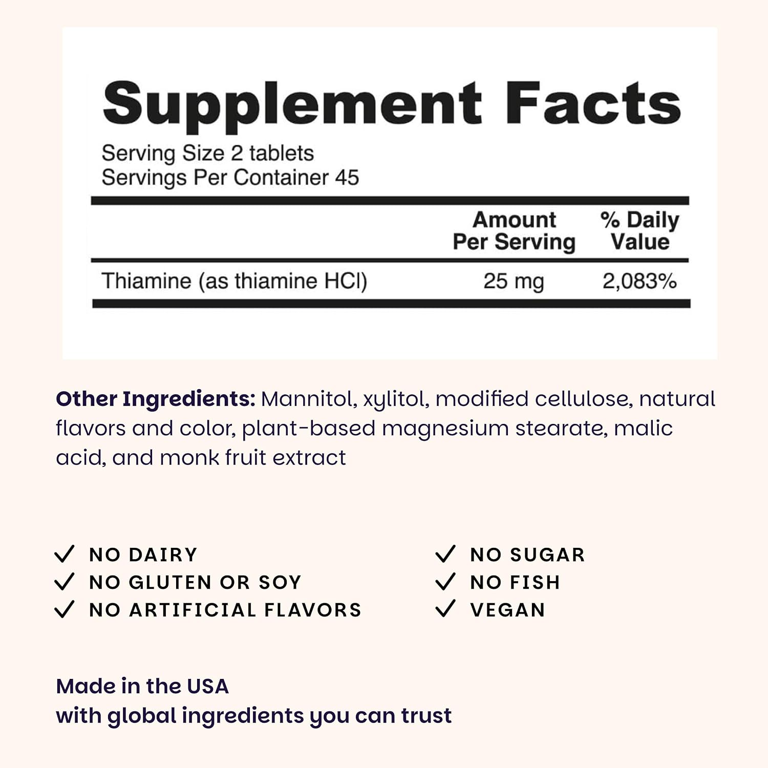 EZ Melts Dissolvable Vitamin B1 25 mg - Thiamin Supplement for Energy, Stress & Cellular Support - No Artificial Flavours - Non-GMO & Vegan - Cherry Burst - 90 Dissolvable Tablets (45 Servings) - görsel 3