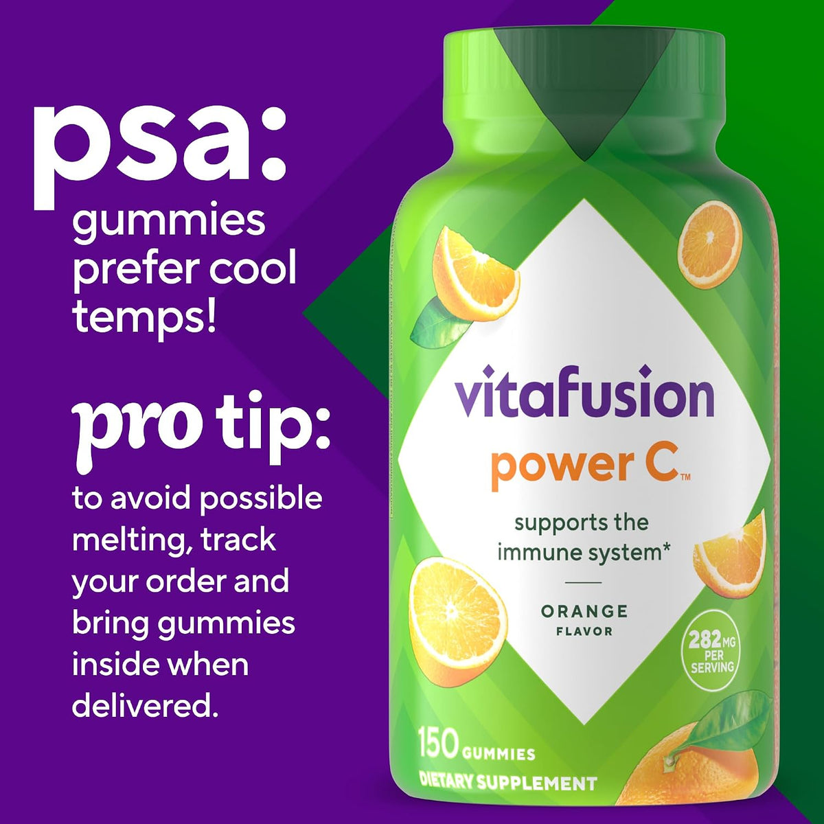 Vitafusion Power C Vitamin C Gummies - Orange Flavour - 282 mg - 150 Gummies - görsel 10
