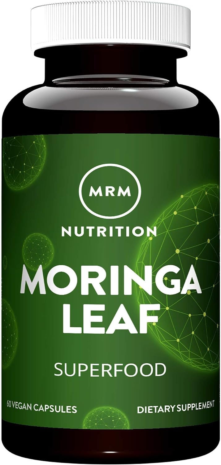 MRM Nutrition Moringa Leaf Capsules – Organic Moringa Powder, 600mg, 60 Vegan Capsules – Supports Nutrient Density & Digestive Health - görsel 1