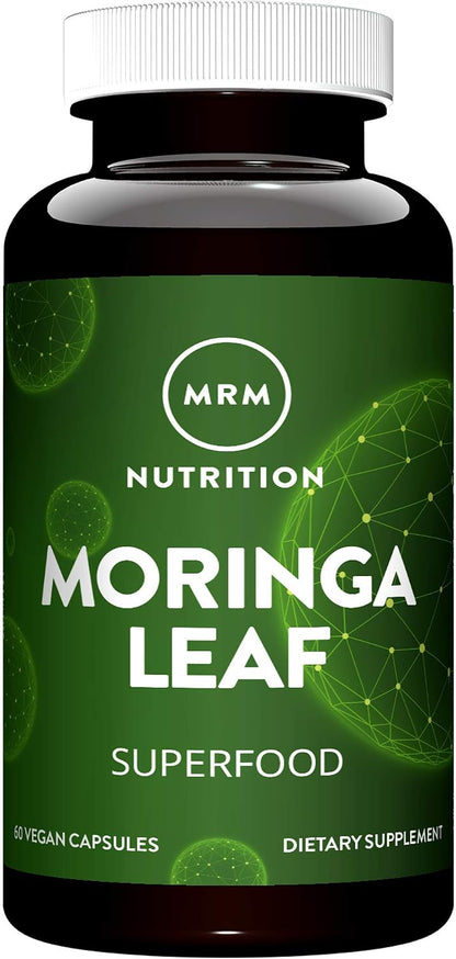 MRM Nutrition Moringa Leaf Capsules – Organic Moringa Powder, 600mg, 60 Vegan Capsules – Supports Nutrient Density & Digestive Health