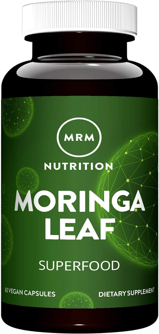 MRM Nutrition Moringa Leaf Capsules – Organic Moringa Powder, 600mg, 60 Vegan Capsules – Supports Nutrient Density & Digestive Health