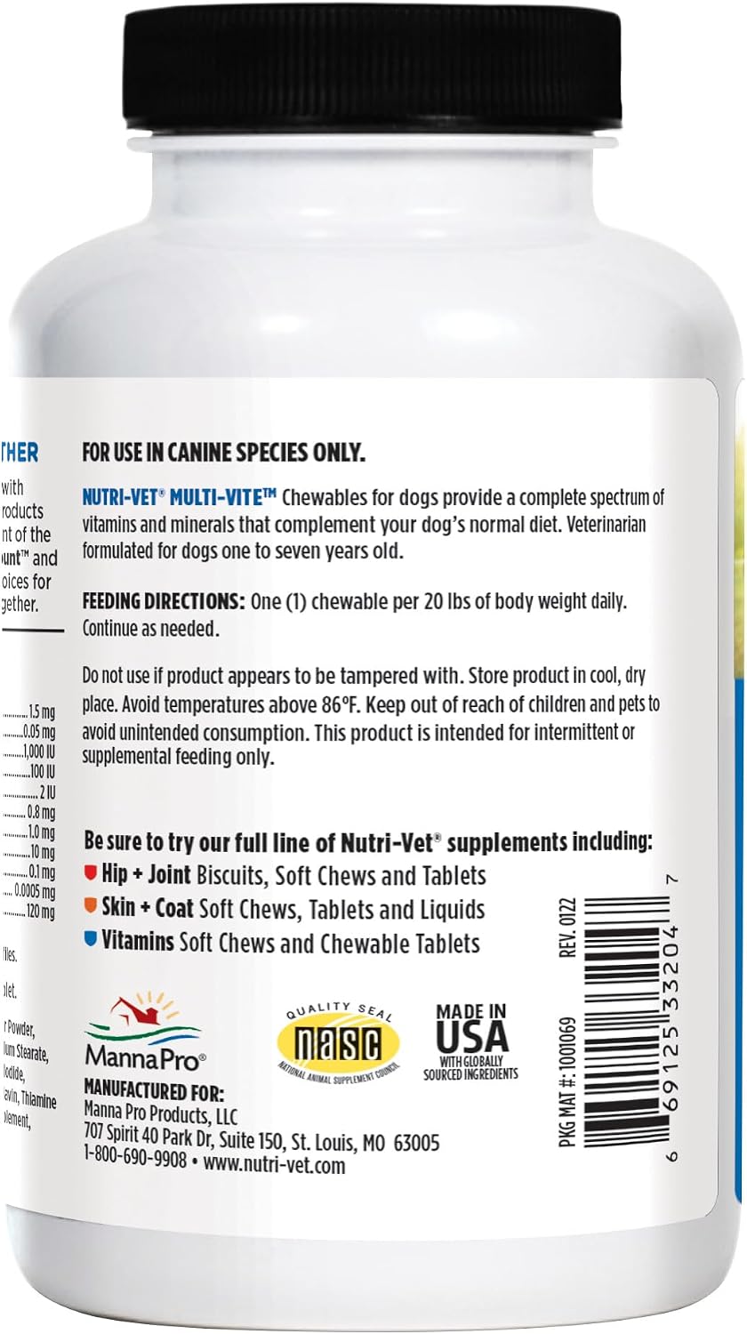 Nutri-Vet Multi-Vite Chewables for Adult Dogs - 120 Count - görsel 8